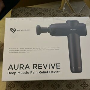 Aura revive deep muscle pain relief heated massage gun - new - sealed